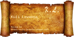 Kuli Levente névjegykártya